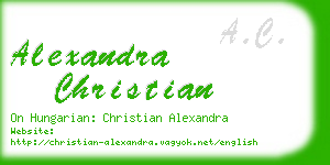 alexandra christian business card
